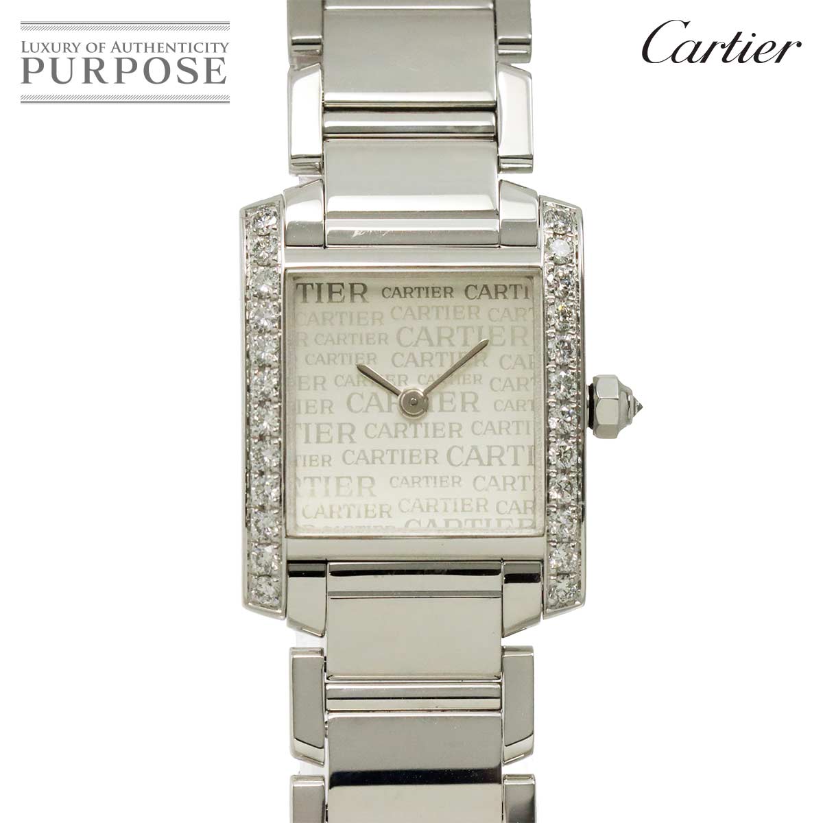 【新品仕上げ 済み】 カルティエ Cartier タンクフランセーズSM WE1024S3 レディース 腕時計 ダイヤベゼル シルバー ロゴ K18WG ホワイトゴールド クォーツ ウォッチ Tank Francaise SM 【中古】|VINTAGE LOVER PURPOSE