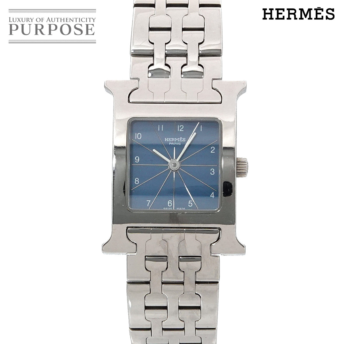 エルメス HERMES Hウォッチ HH1 210 レディース 腕時計 ブルー クォーツ ウォッチ H Watch 【中古】