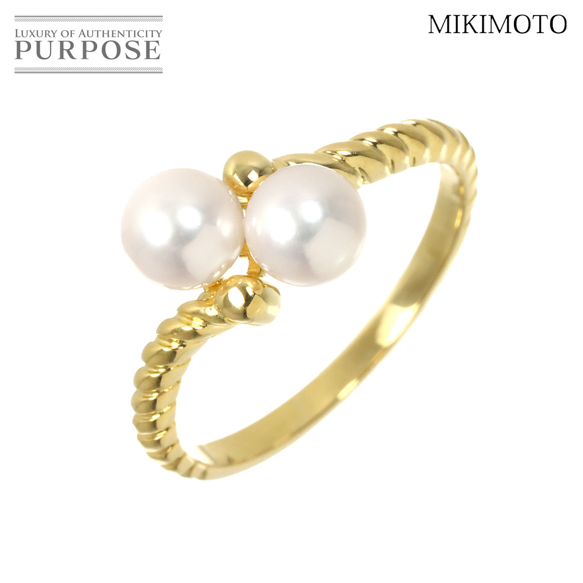 【新品同様】 ミキモト MIKIMOTO 11.5号 リング アコヤ真珠 5.0mm K18 YG イエローゴールド 750 パール 指輪 Akoya Pearl Ring【中古】|VINTAGE LOVER PURPOSE