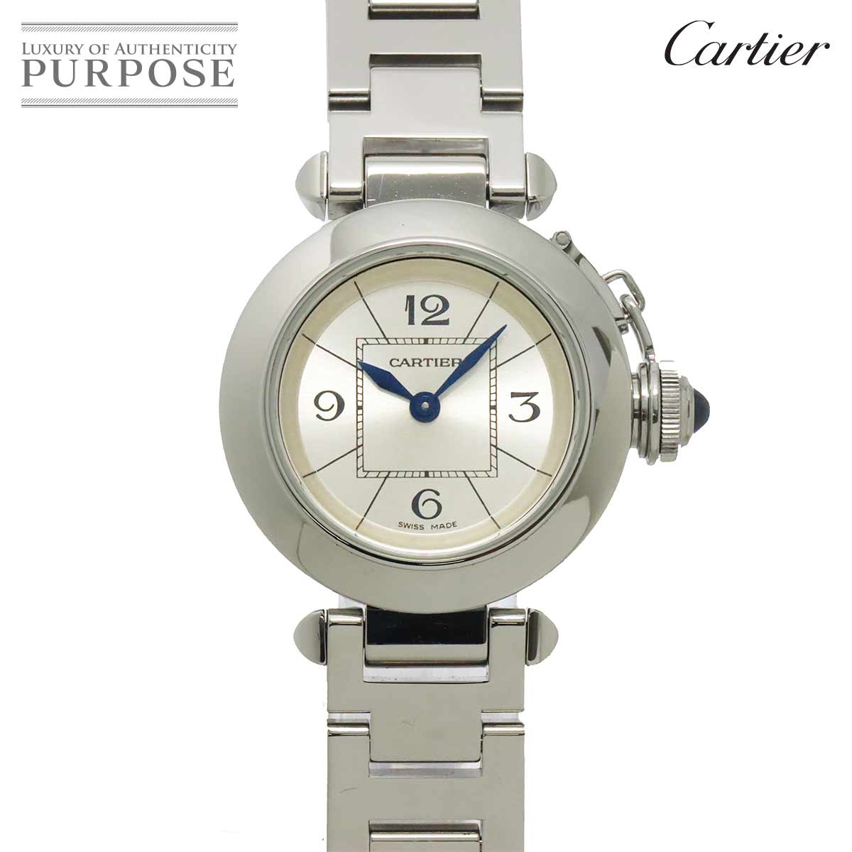 【新品完成 済み】 カルティエ Cartier ミスパシャ W3140007 レディース ウオッチ しろがね色 石英 御覧になる Miss Pasha 【中古】