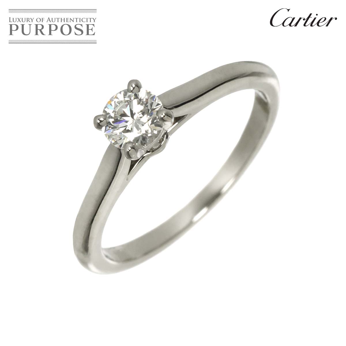 【新品同様】 カルティエ Cartier ソリテール ダイヤ 0.33ct H/VVS1/3EX #49 リング Pt プラチナ Solitaire Ring 【証明書付き】【中古】|VINTAGE LOVER PURPOSE