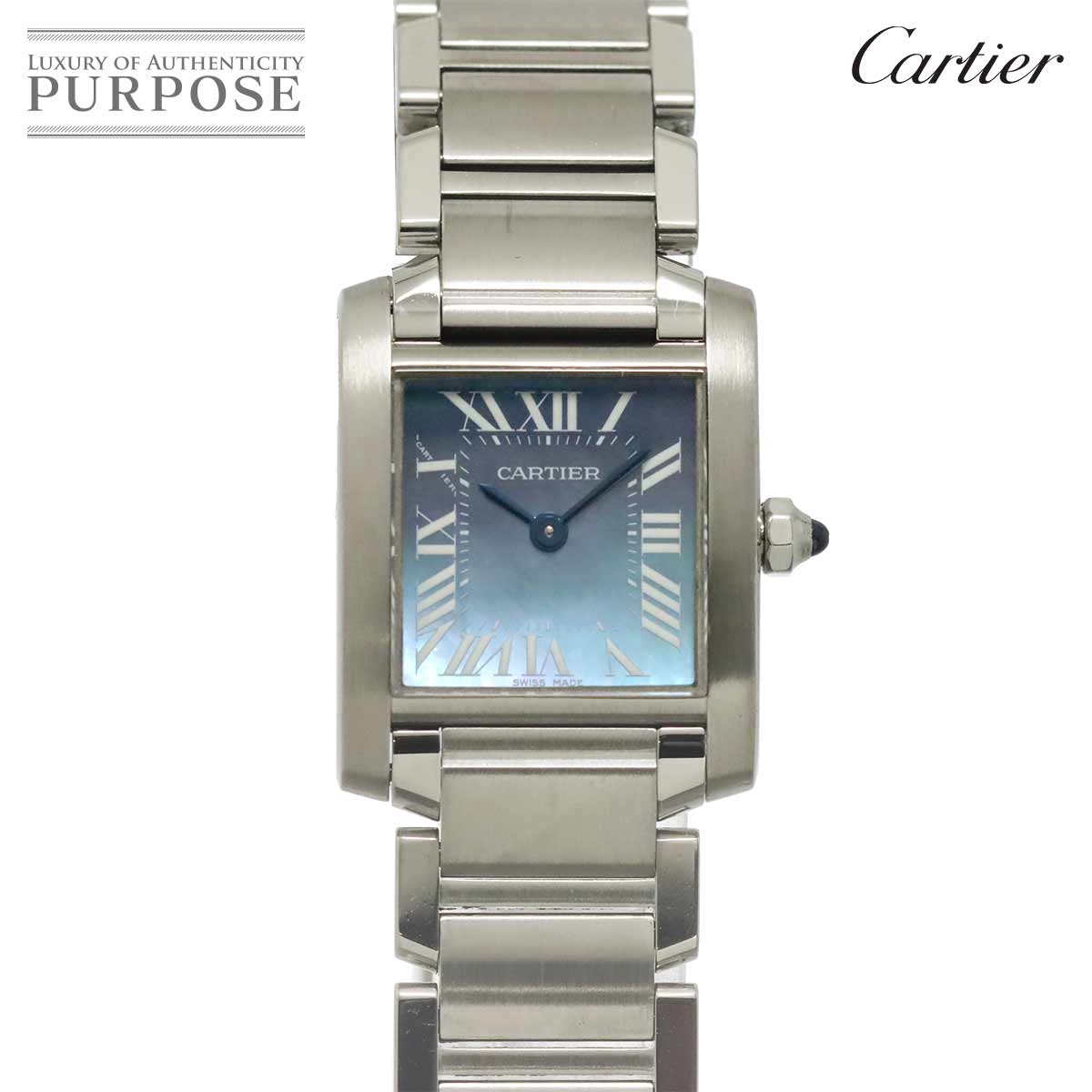 【新品入眼 済み】 カルティエ Cartier タンクフランセーズSM W51034Q3 レディース ウォッチ 青色外殻 石英 御覧なさる Tank Francaise SM 【中古】