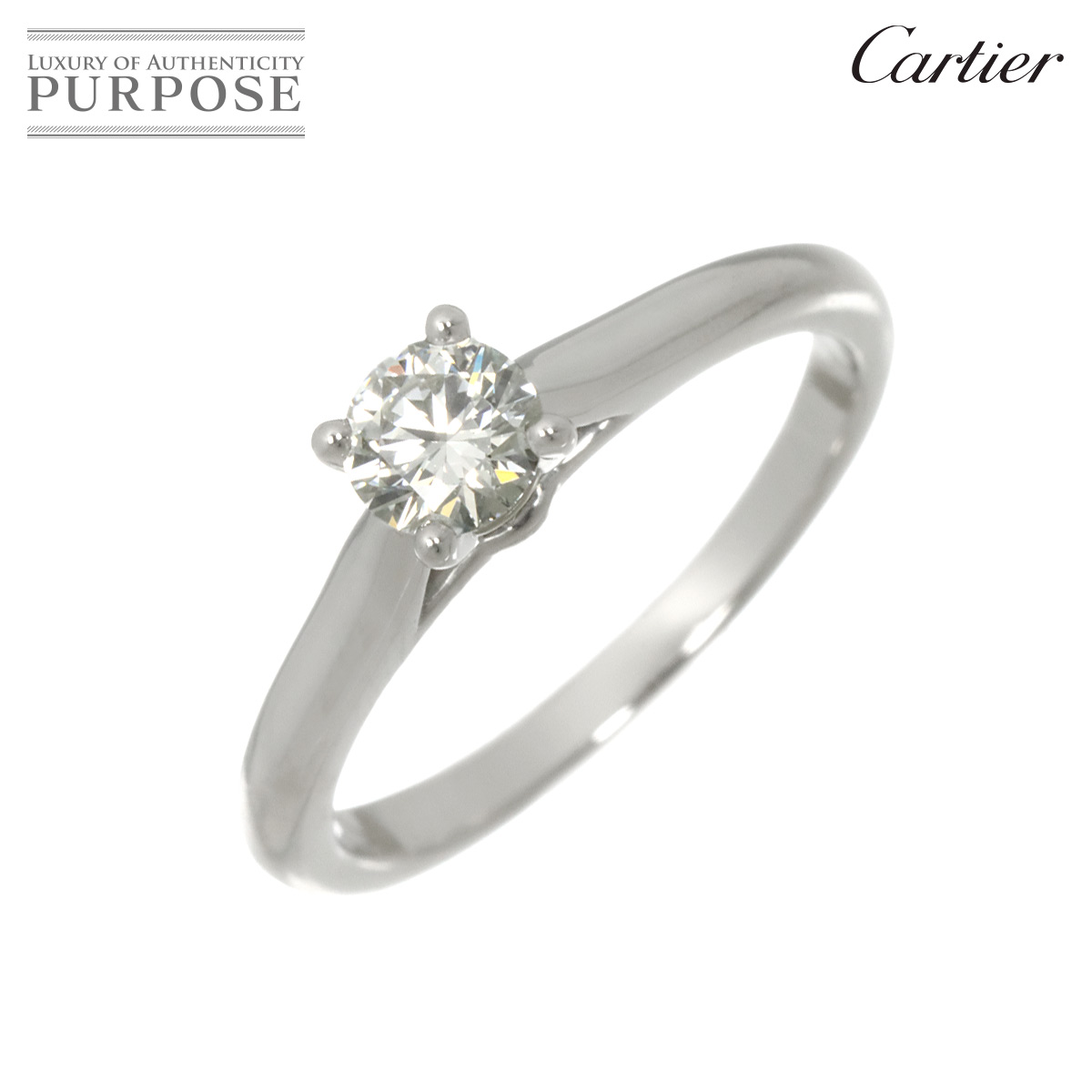 【新品同様】 カルティエ Cartier ソリテール ダイヤ 0.30ct F/IF/EX #48 リング Pt プラチナ 指輪 Solitaire Ring【証明書・鑑定書付き】【中古】|VINTAGE LOVER PURPOSE