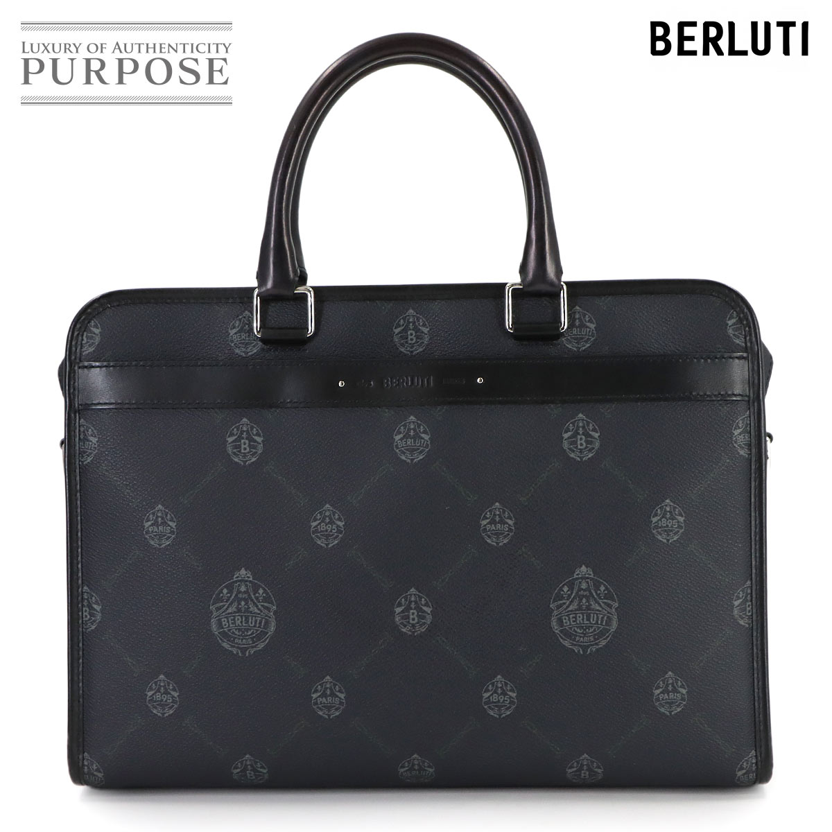 【新品同様】 ベルルッティ Berluti ジャーニー ブリーフケース ビジネス バッグ PVC レザー ブラック Briefcase 【中古】|VINTAGE LOVER PURPOSE