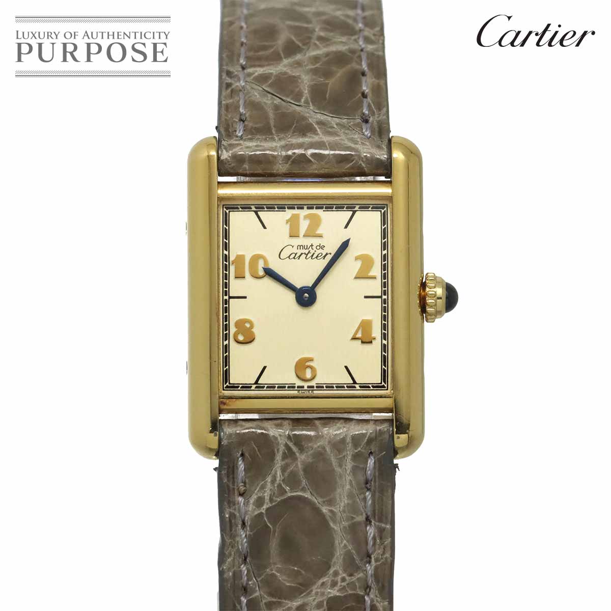 カルティエ Cartier 帆檣貯蔵タンクSM ヴェルメイユ ヴィンテージ W1008354 レディース ウオッチ 象牙色 SV925 石英 御覧になる Must Tank 【中古】
