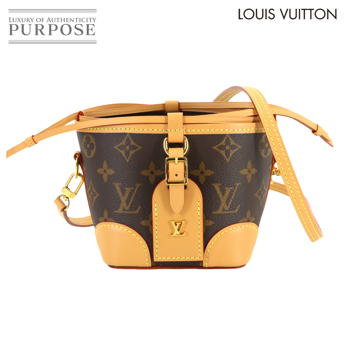 【未当て嵌める 見せびらかす品】 ルイ ヴィトン LOUIS VUITTON モノグラム ノエ がま口 肩先 御徒面子 赤銅色 M57099 RFID ゴールド 金具 Monogram Noe Purse 【中古】