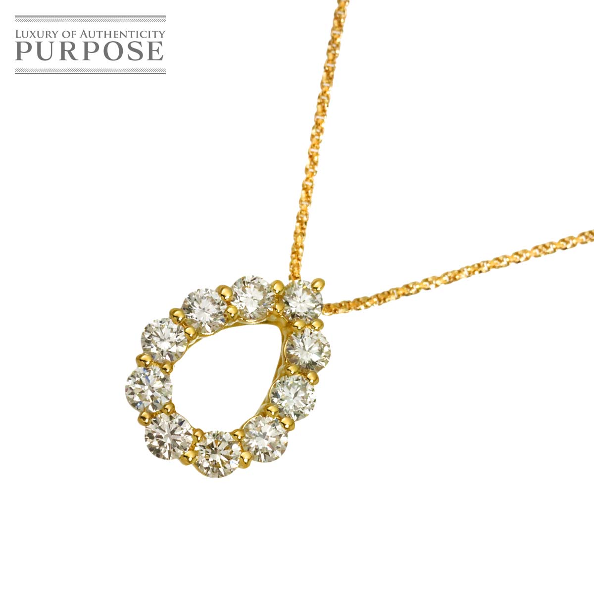 【新品仕上げ】 ダイヤ 0.856ct ネックレス 45cm K18 YG イエローゴールド 750 【鑑別書付き】 Diamond Necklace 【中古】|VINTAGE LOVER PURPOSE