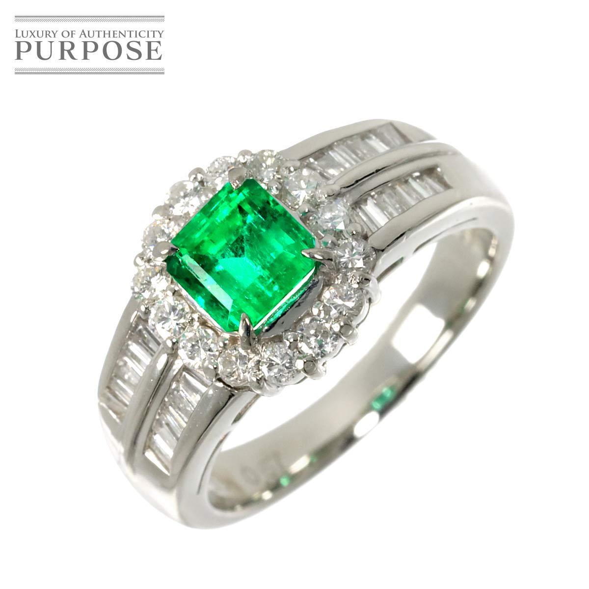【新品仕上げ】 リング 11号 エメラルド 0.83ct ダイヤ 0.67ct Pt プラチナ 指輪 Emerald Ring 【中古】|VINTAGE LOVER PURPOSE