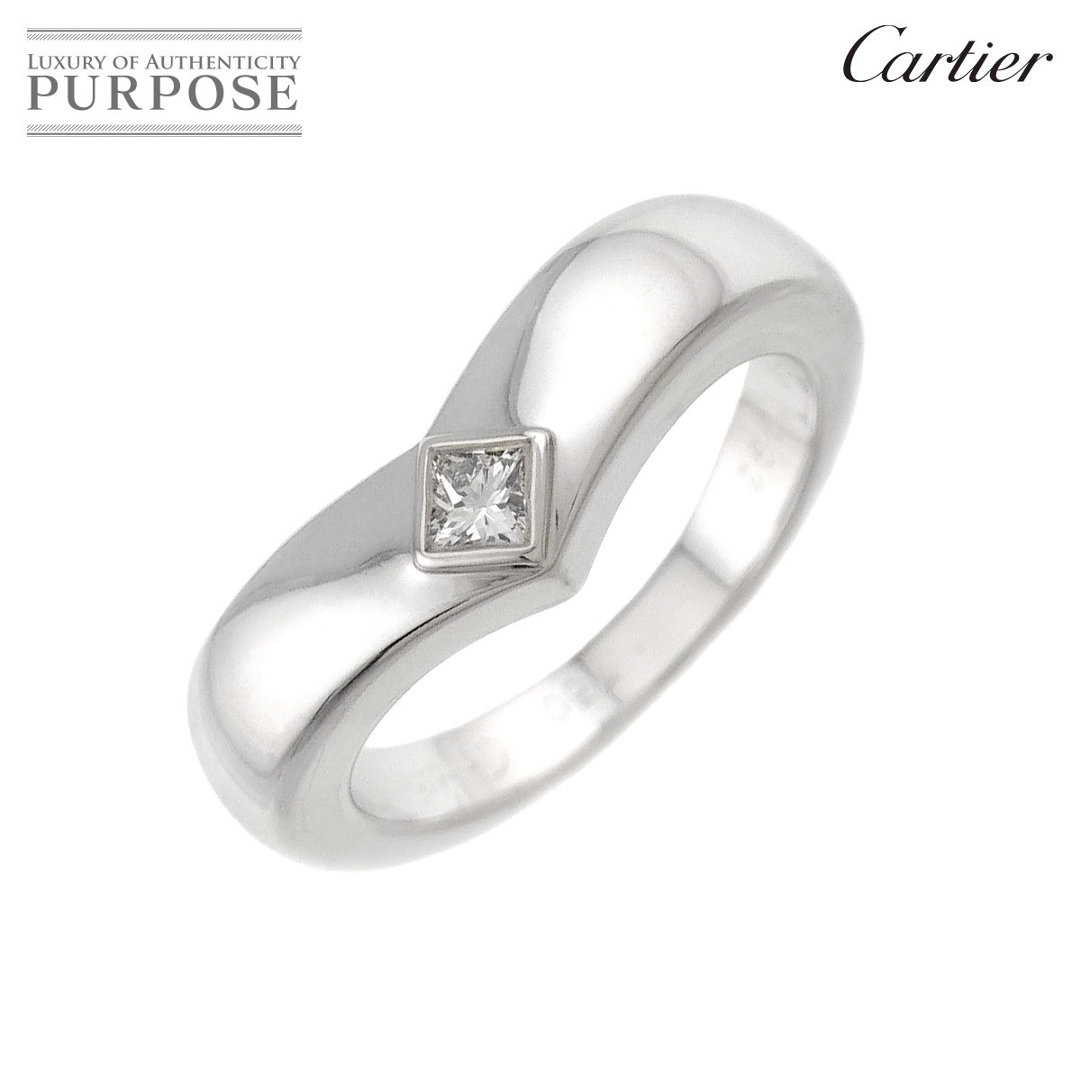 【新品同様】 カルティエ Cartier トリアンドル #50 リング ダイヤ K18 WG ホワイトゴールド 750 指輪 Diamond Ring【中古】|VINTAGE LOVER PURPOSE