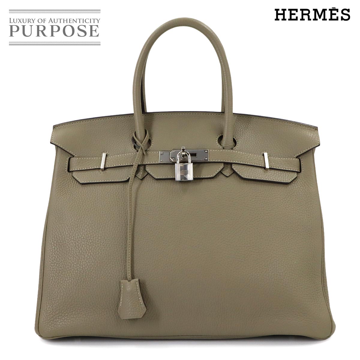 【未使用 展示品】 エルメス HERMES バーキン35 トリヨンクレマンス セージ ハンド バッグ X刻印 シルバー 金具 Birkin 35 【中古】 770,000円