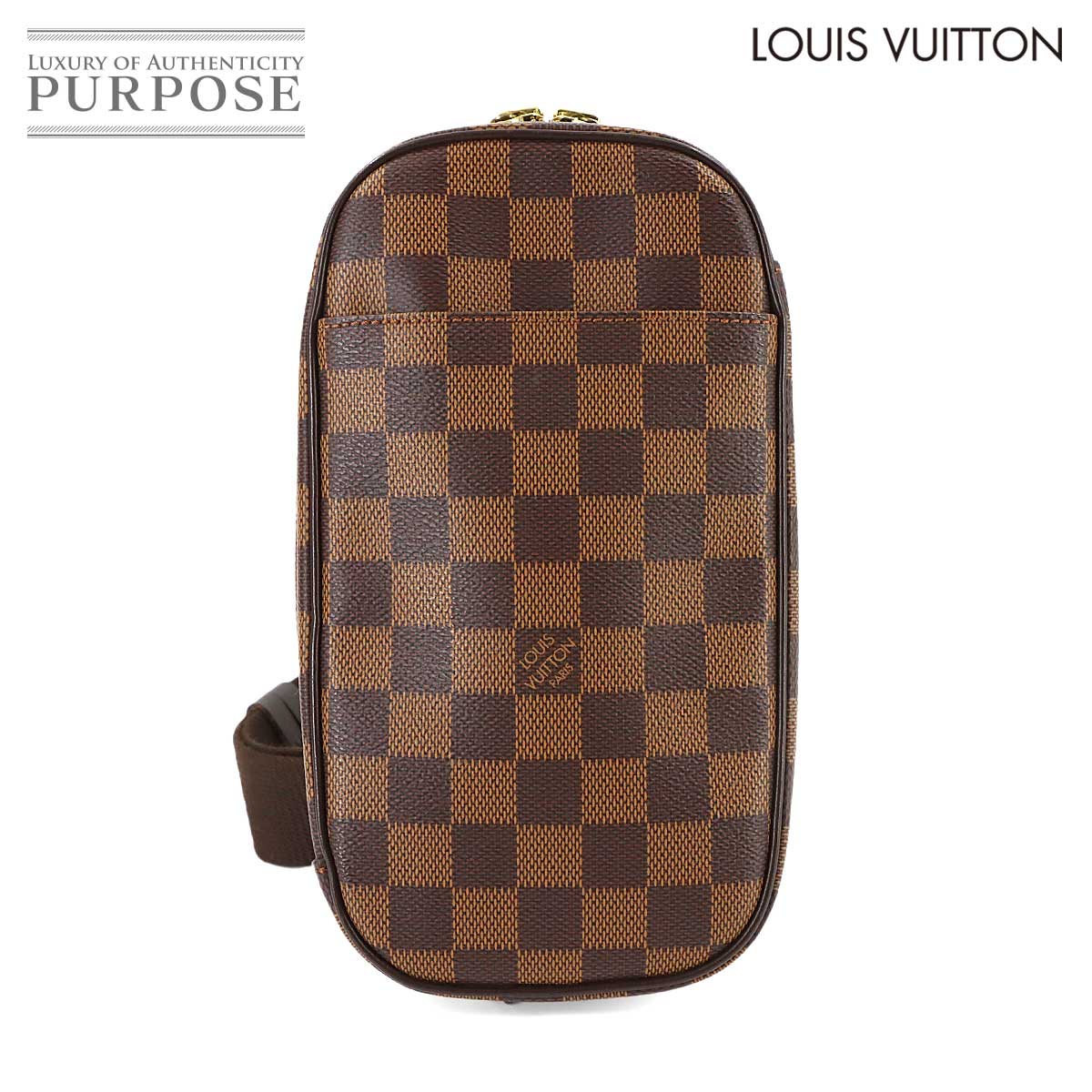 【新品負けず劣らず】 ルイ ヴィトン LOUIS VUITTON ダミエ ポシェット ガンジュ 個人的 SPO 上半身 御徒面子 エベヌ N48048 Pochette Gange 【中古】