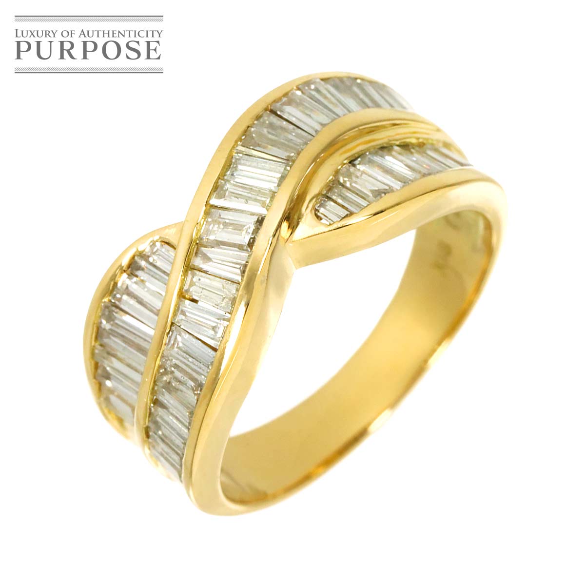 【新品仕上げ】 リング 12号 ダイヤ 1.00ct K18 YG イエローゴールド 750 指輪 Diamond Ring 【中古】｜VINTAGE LOVER PURPOSE