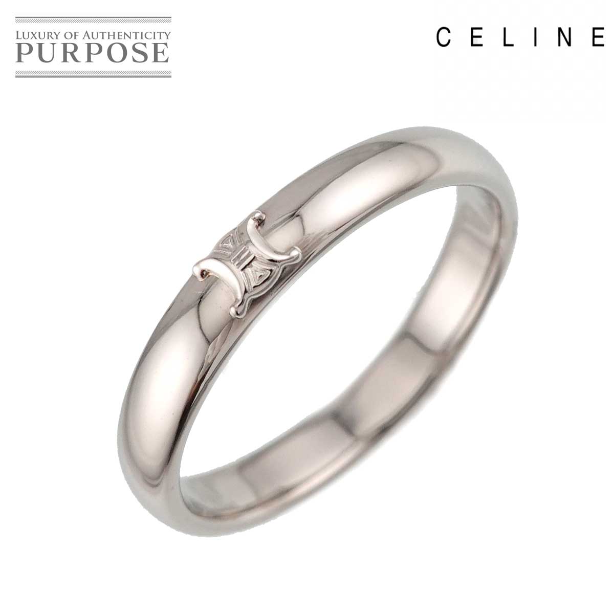 【新品同様】 セリーヌ CELINE トリオンフ 18号 リング Pt プラチナ 指輪 マカダム Ring【中古】｜VINTAGE LOVER PURPOSE