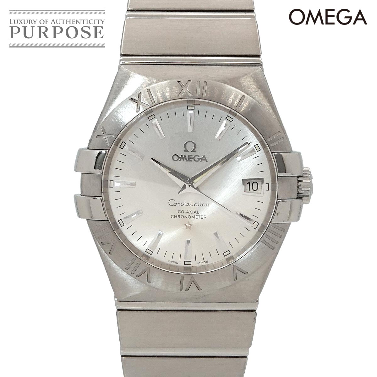 【OH 新品仕上 済み】 ゼロ OMEGA コンステレーション 123 10 35 20 02 001 メンズ ウオッチ デイト しろがね色 オートマ 自動小銃一巻き ご覧なさる Constellation 【中古】