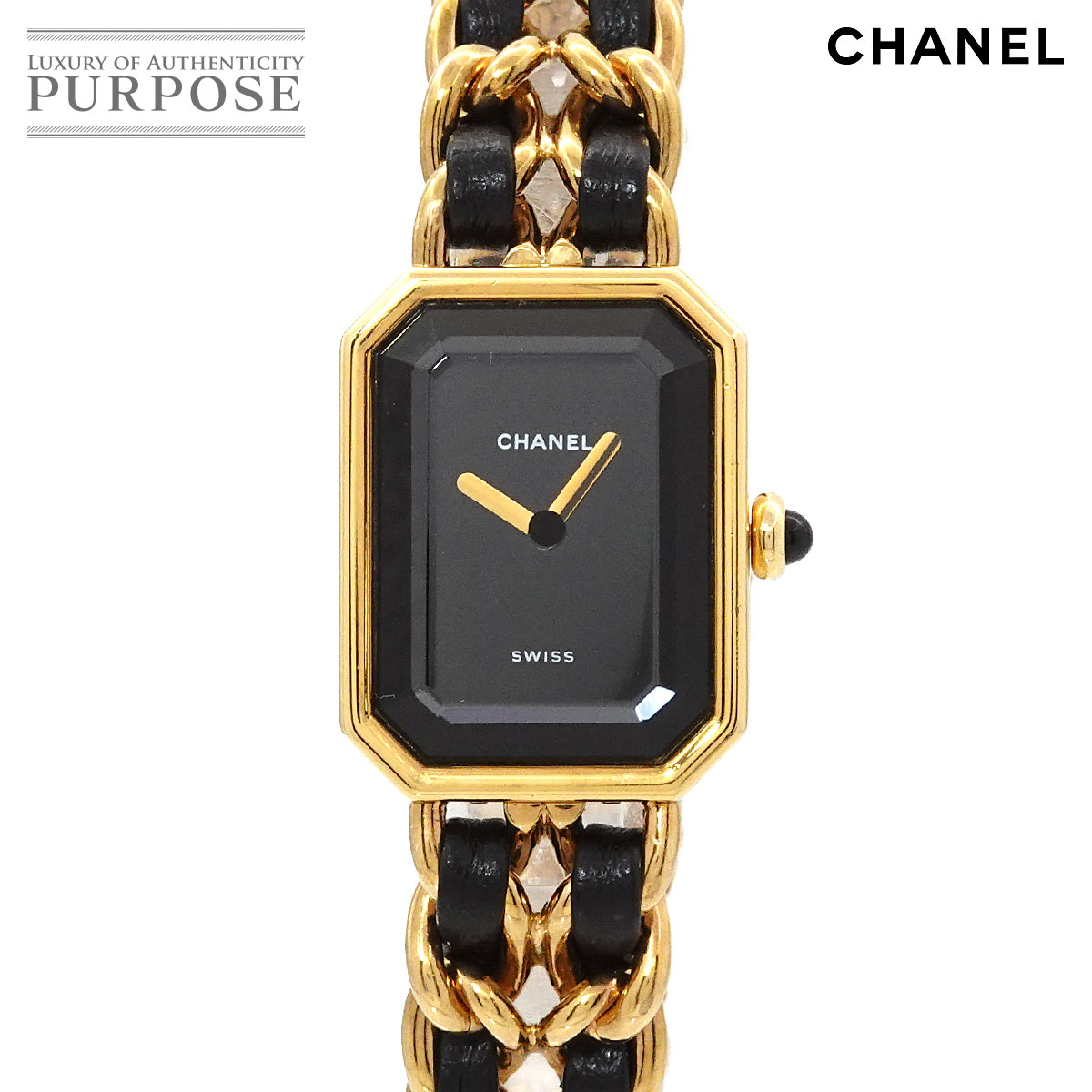 シャネル CHANEL プルミエール L大いさ H0001 ヴィンテージ レディース ウオッチ 黒いこと ゴールド 石英 ご覧なさる Premiere 【中古】