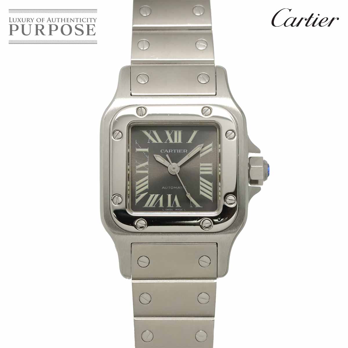 【OH 新品完成 済み】 カルティエ Cartier サントスガルベSM W20066D6 レディース ウオッチ アジア押さえる 薄墨色 自動小銃一巻き 御覧になる Santos 【中古】