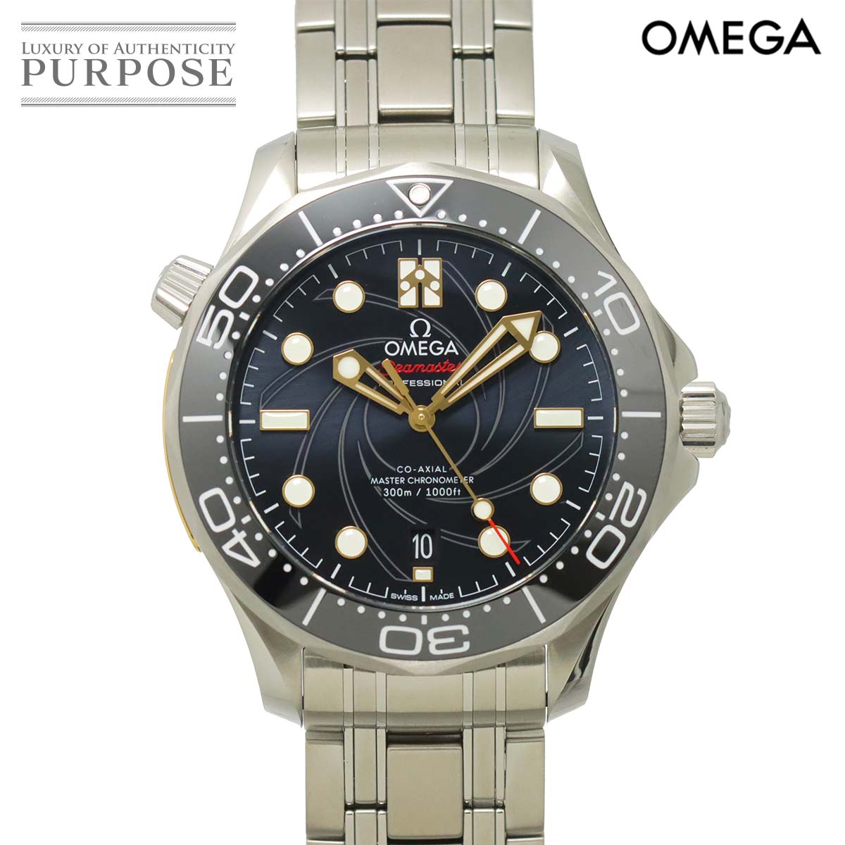 オメガ OMEGA シーマスター ダイバー 210 22 42 20 01 004 ジェームスボンド 007 世界7007本限定 メンズ 腕時計 デイト ブラック K18YG 自動巻き Seamaster 【中古】