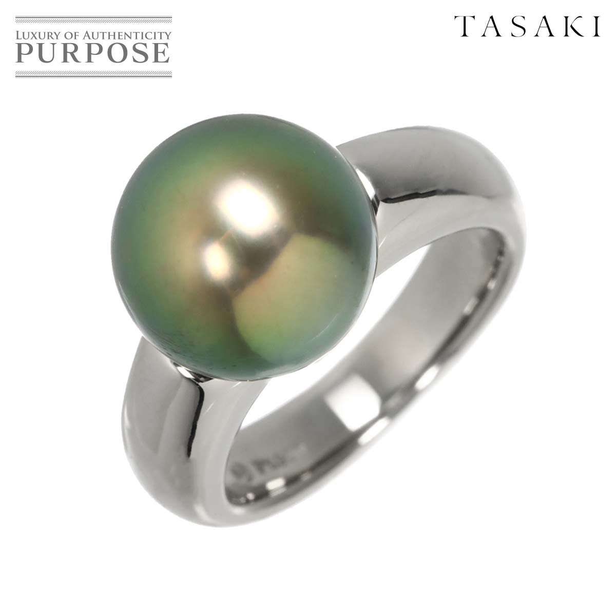 【新品同様】 タサキ TASAKI 10号 リング 黒蝶真珠 11.3mm Pt プラチナ パール 指輪 田崎真珠 Pearl Ring【中古】|VINTAGE LOVER PURPOSE