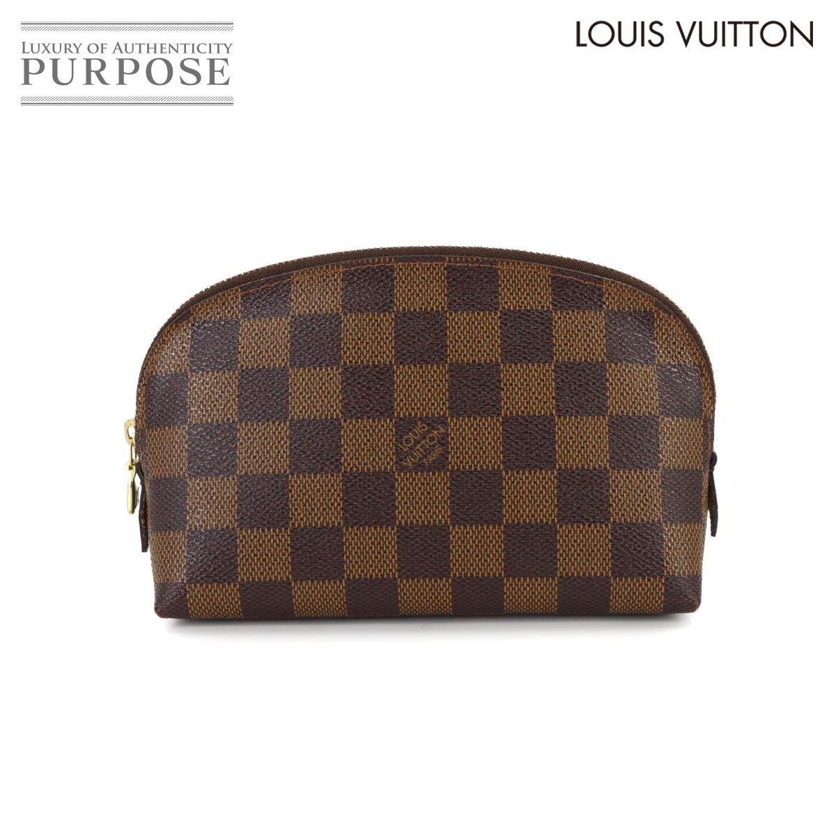 【美品】 ルイ ヴィトン LOUIS VUITTON ダミエ ポシェット コスメティック PM コスメ 合切袋 エベヌ 赤銅色 N47516 Pochette Cosmetic 【中古】