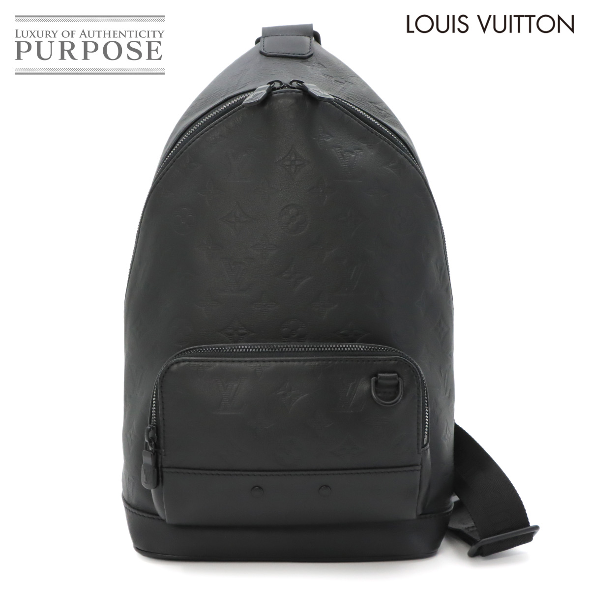 【新品負けず劣らず】 ルイ ヴィトン LOUIS VUITTON モノグラム 影ぼうし レーサー スリング 御徒面子 上半身 御徒面子 なめし革 黒いこと M46107 RFID Racer Sling Bag 【中古】