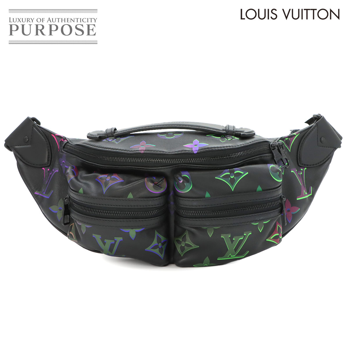 【未当てはめる 見せびらかす品】 ルイ ヴィトン LOUIS VUITTON モノグラム 注目の的 ほうき星 バムバッグ 上半身 御徒面子 なめし革 ブラックボレアリス RFID M22494 Comet BumBag 【中古】