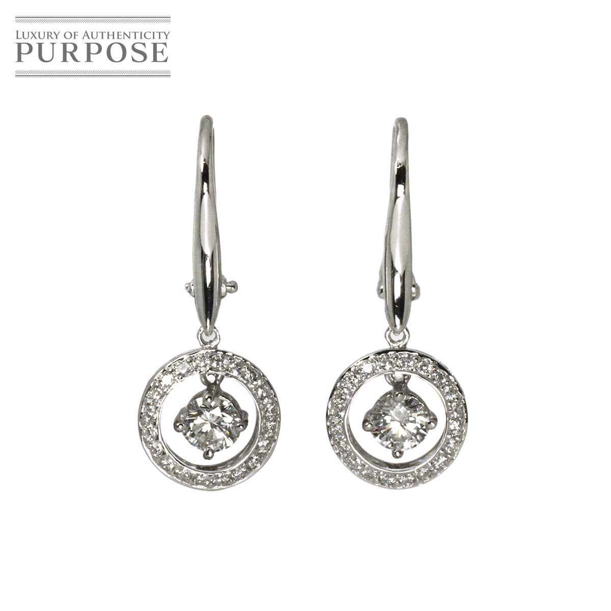 【新品仕上げ】 ダイヤ 0.34ct/0.34ct ピアス K18 WG ホワイトゴールド 750 Diamond Earrings Pierced 【中古】|VINTAGE LOVER PURPOSE