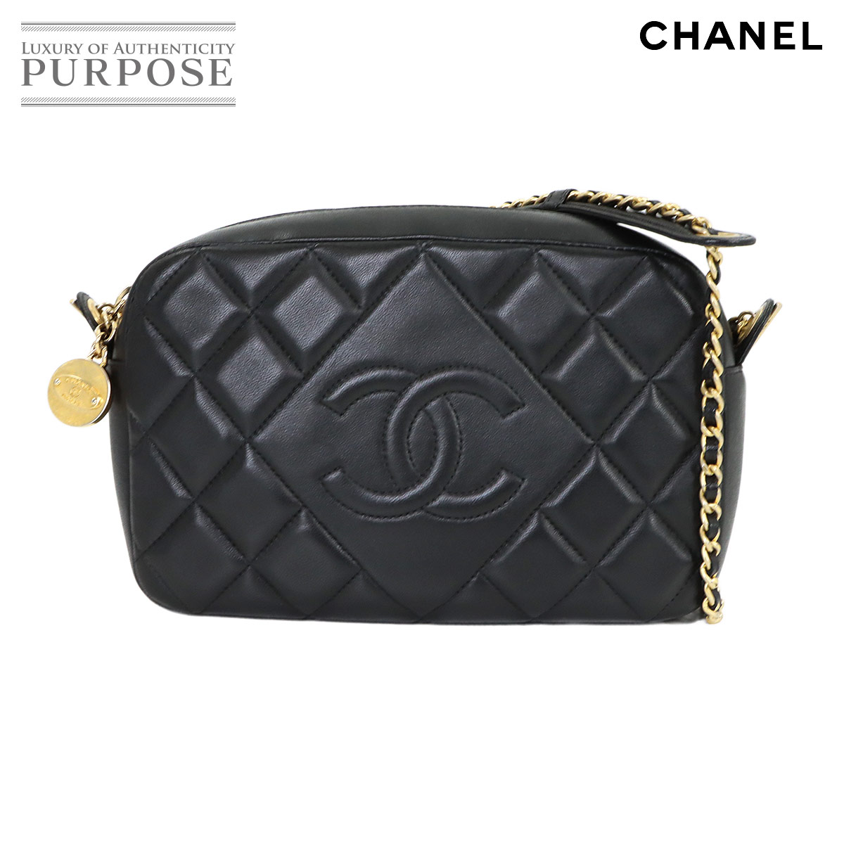 【新品負けず劣らず】 シャネル CHANEL マトラッセ チェーン店 肩肉 御徒面子 子ヒツジひと肌 黒いこと ゴールド 金具 Matelasse Bag 【中古】
