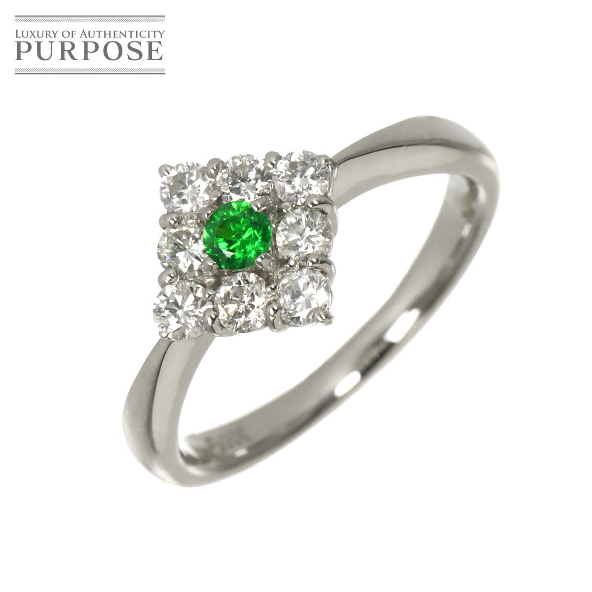 【新品仕上げ】 リング 10号 ガーネット 0.11ct ダイヤ 0.43ct Pt プラチナ 指輪 【ソーティング付き】 Garnet Ring 【中古】|VINTAGE LOVER PURPOSE