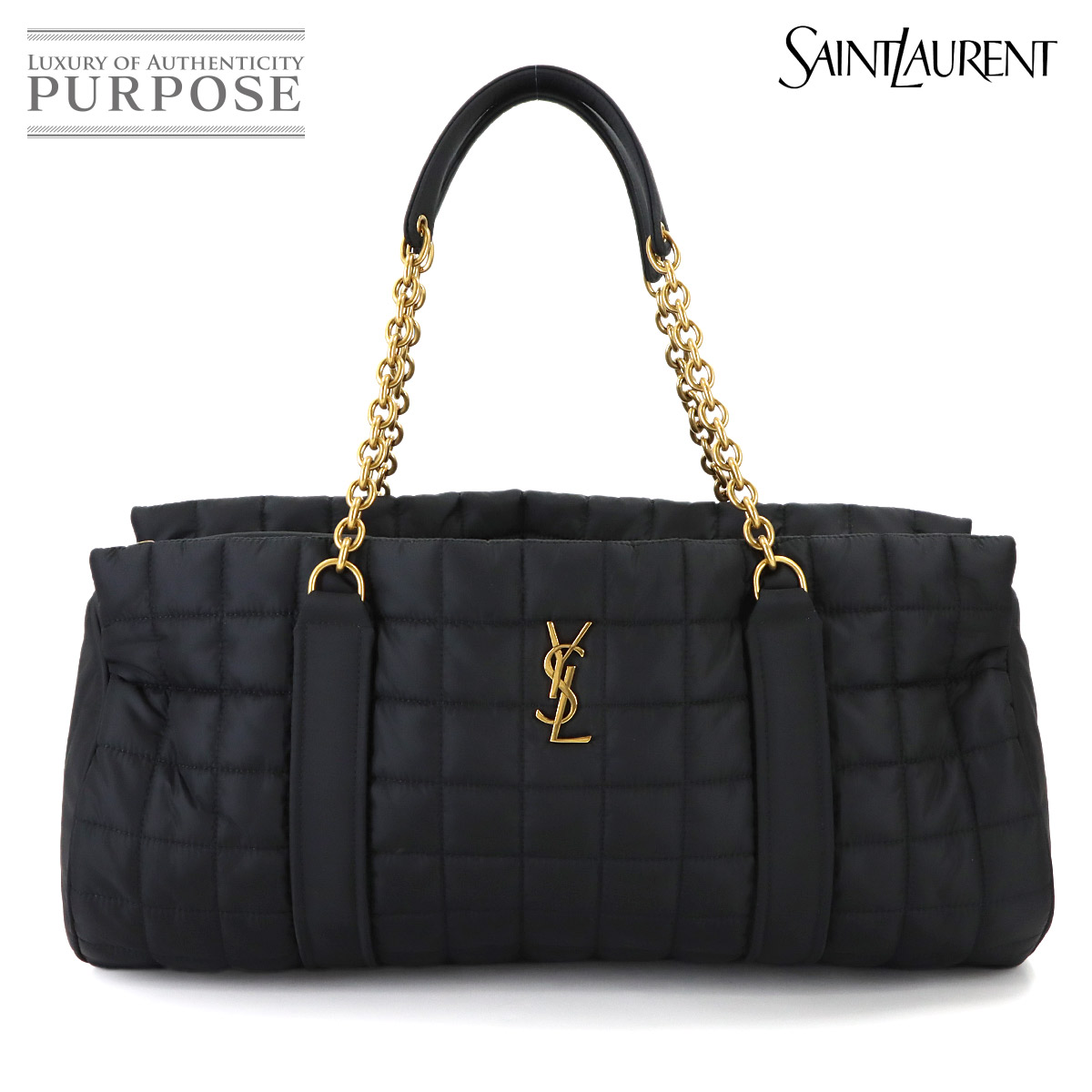 【未当て嵌める 見せびらかす品】 サンローラン Saint Laurent グロリア 豆の町 御徒面子 ナイロン 黒いこと 757209 Gloria 【中古】