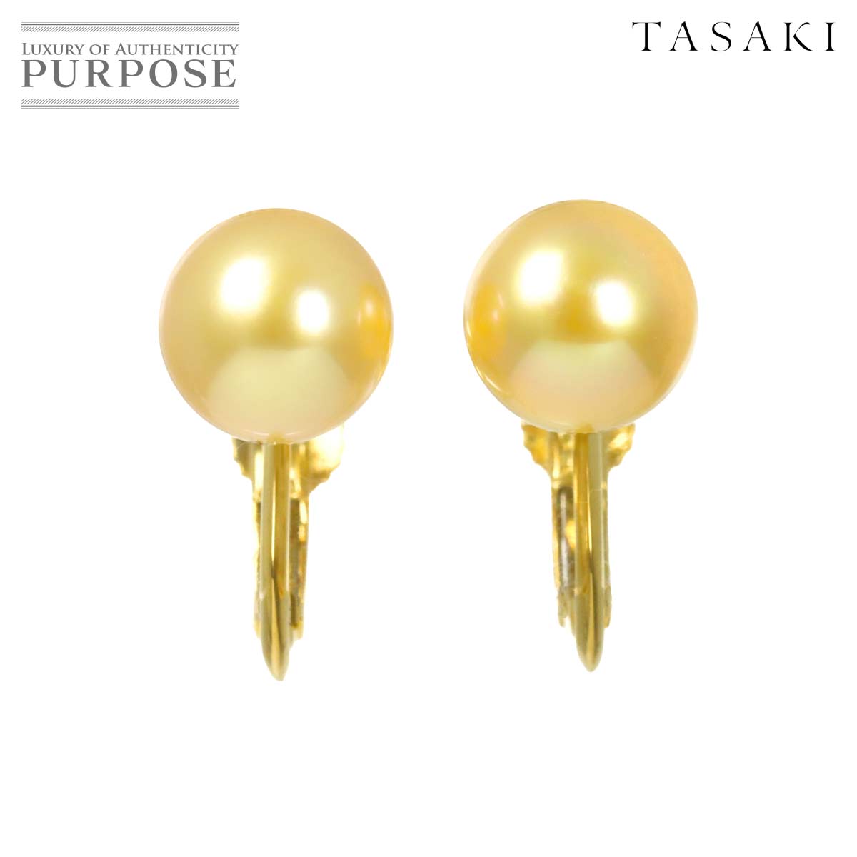 【新品同様】 タサキ TASAKI アコヤ真珠 8.0mm イヤリング K18 YG イエローゴールド 750 パール 田崎真珠 Earrings 【証明書付き】【中古】|VINTAGE LOVER PURPOSE