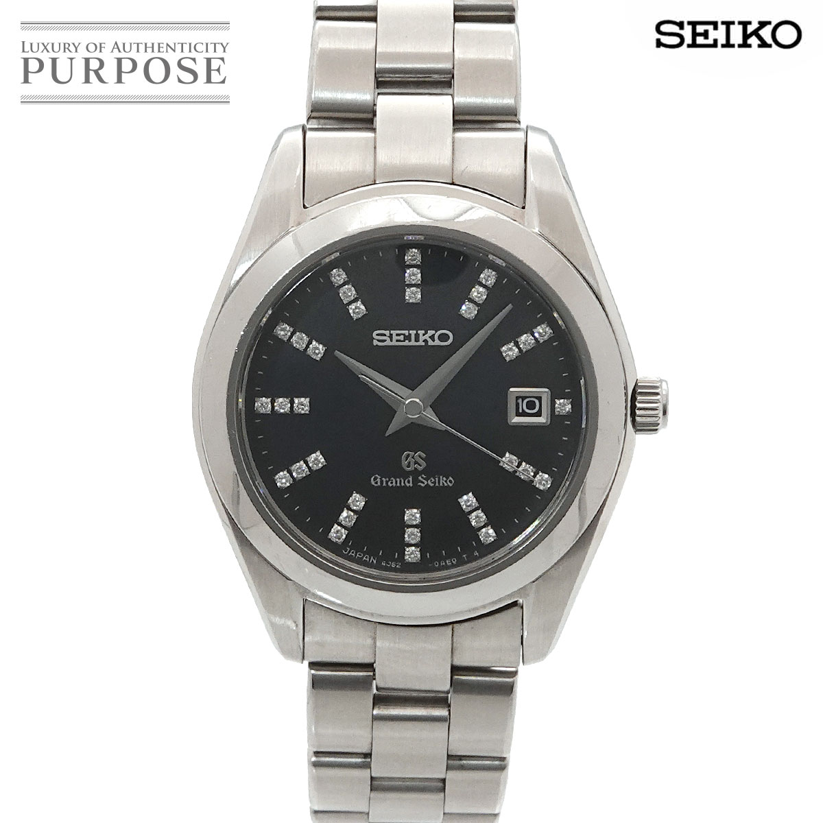 セイコー SEIKO 地べたセイコー STGF071 レディース ウォッチ 34P 金剛石 デイト 4J52 0AB0 黒いこと外殻 石英 御覧なさる GRAND SEIKO 【中古】