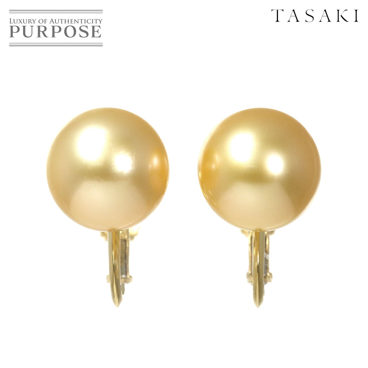 【新品同様】 タサキ TASAKI 白蝶真珠 11.5mm イヤリング K18 YG イエローゴールド 750 パール 田崎真珠 Earrings【中古】｜VINTAGE LOVER PURPOSE