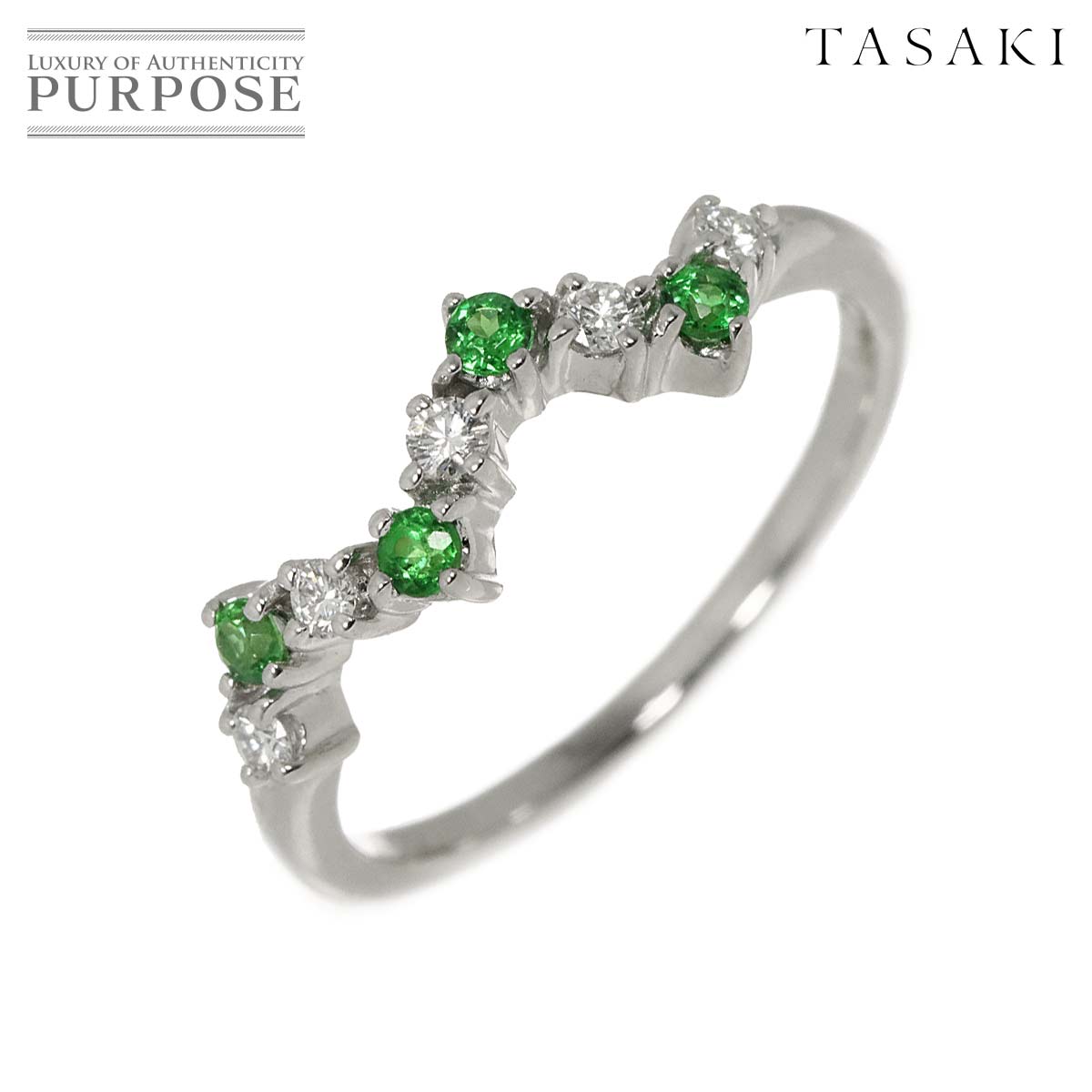 【新品同様】 タサキ TASAKI 9号 リング ガーネット ダイヤ 0.09ct K18 WG ホワイトゴールド 750 指輪 田崎真珠 Ring【中古】｜VINTAGE LOVER PURPOSE