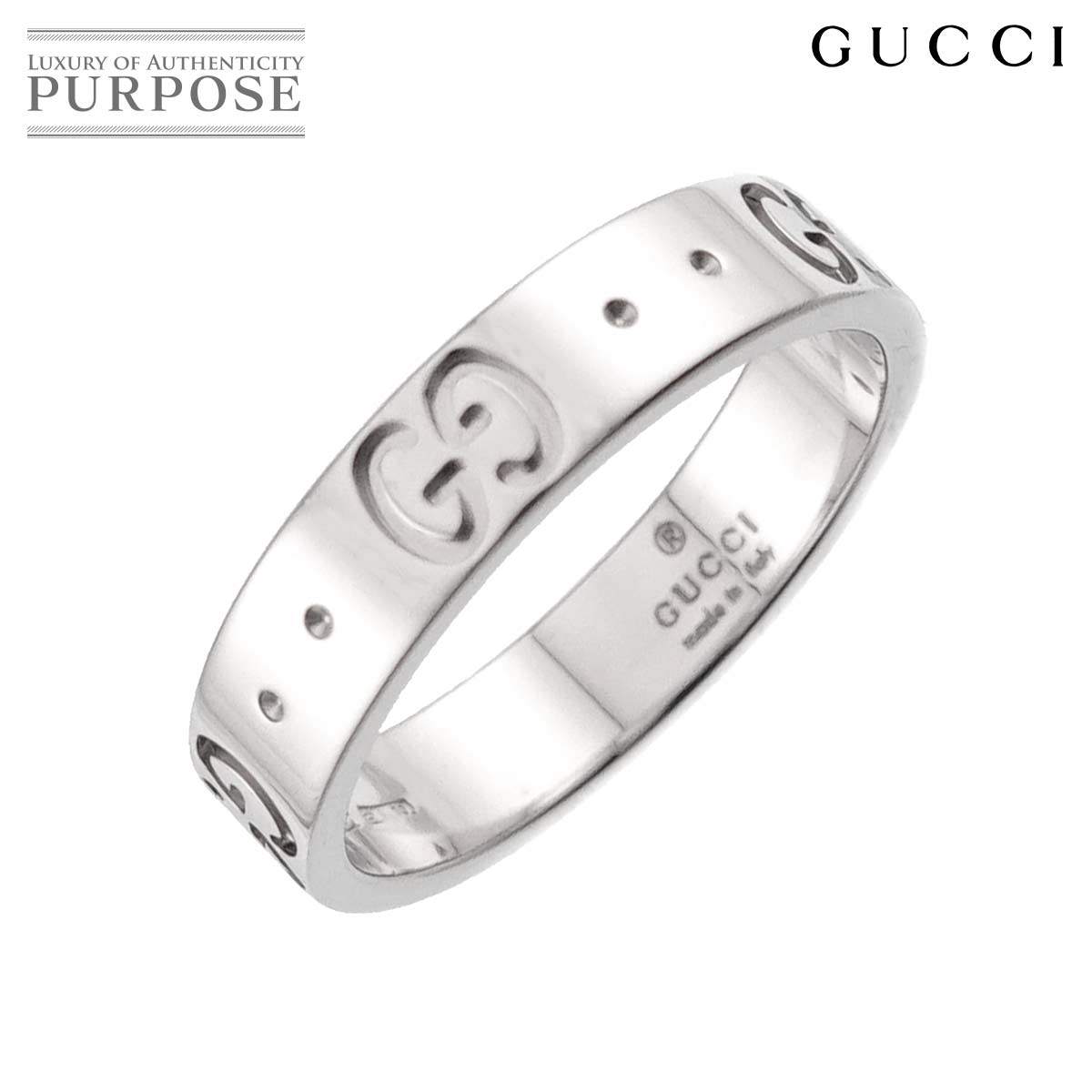 【新品同様】 グッチ GUCCI アイコン #10 リング K18 WG ホワイトゴールド 750 指輪 Icon Ring【中古】|VINTAGE LOVER PURPOSE