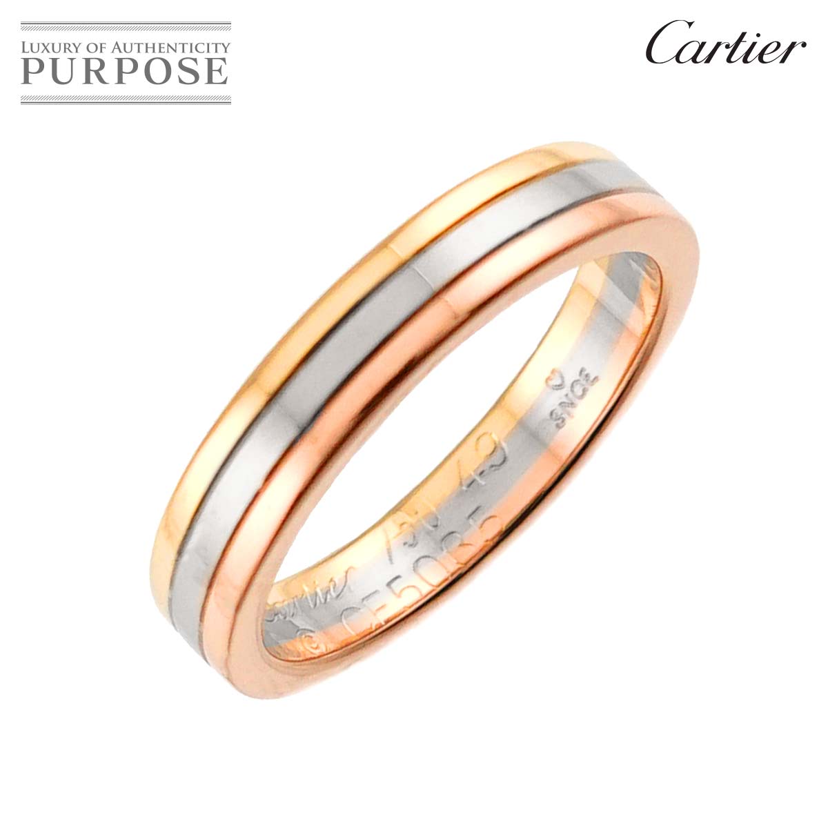 【新品同様】 カルティエ Cartier ヴァンドーム #49 リング K18 YG WG PG スリーゴールド 3カラー 750 指輪 Vendome Ring【中古】｜VINTAGE LOVER PURPOSE