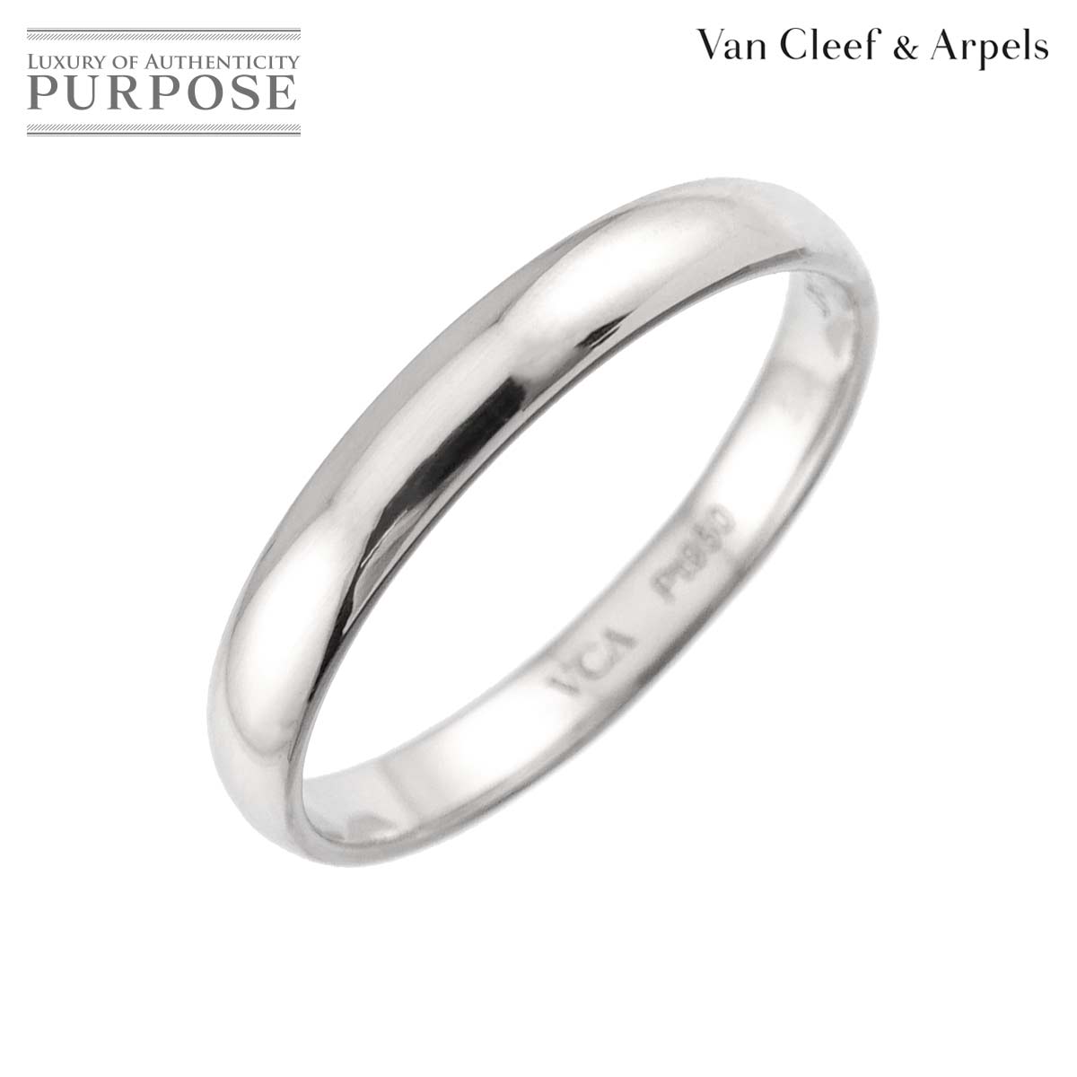 【新品負けず劣らず】 ヴァンクリーフ \u0026 アーペル Van Cleef \u0026 Arpels タンドルモン #55 輪っか 幅3粍 Pt プラチナ 指環 Ring【基礎づける書付き添い人】【中古】