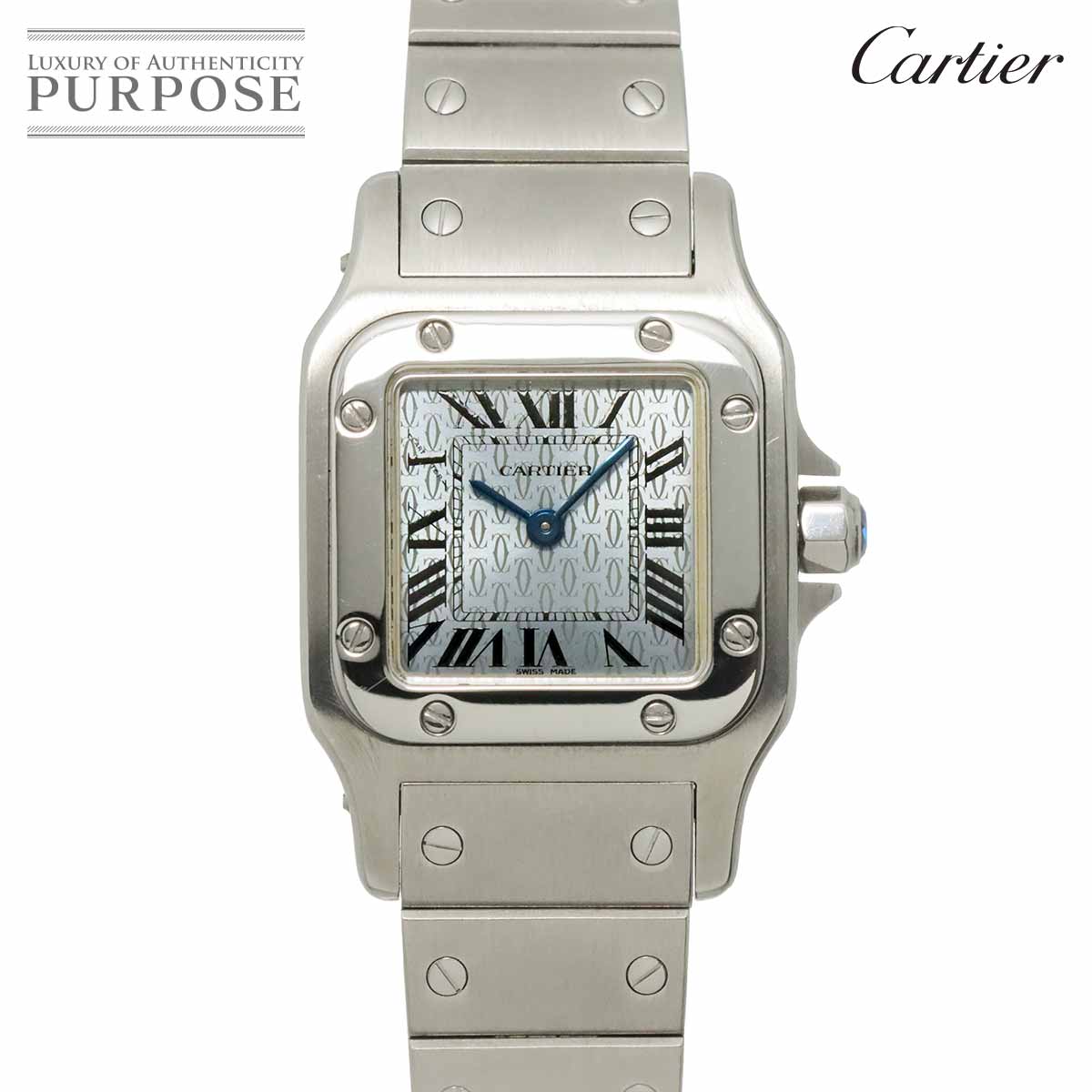 カルティエ Cartier サントスガルベSM W20064D6 レディース ウオッチ ヨーロッパ押さえる 内燃機関青碧 石英 御覧になる Santos Galbee 【中古】