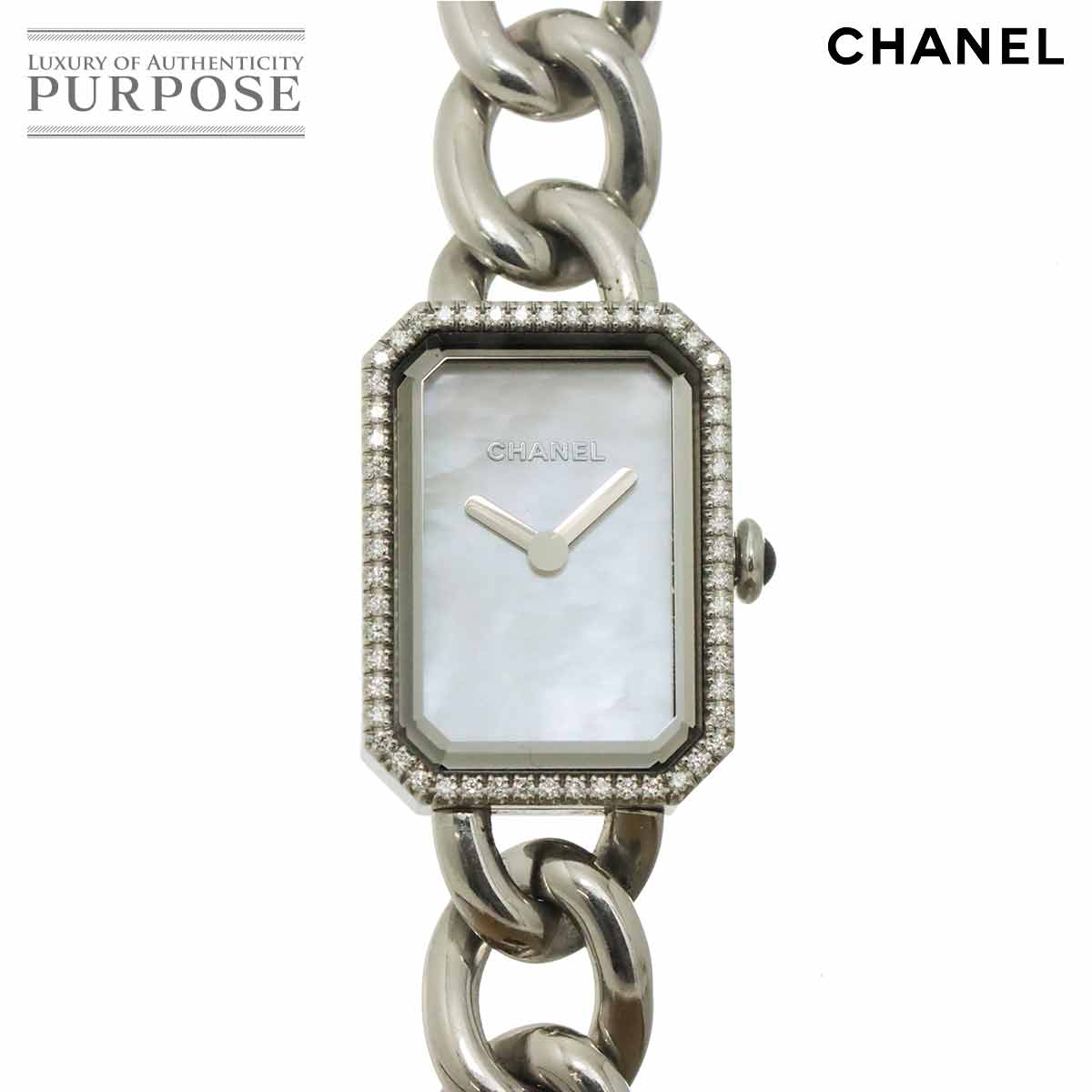 シャネル CHANEL プルミエール H3253 ダイヤベゼル レディース 腕時計 ホワイトシェル クォーツ ウォッチ Premiere 【中古】｜VINTAGE LOVER PURPOSE