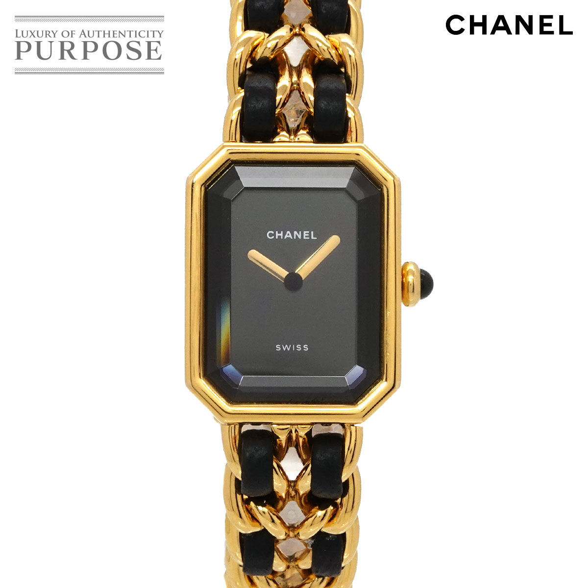 シャネル CHANEL プルミエール L大きさ H0001 ヴィンテージ レディース ウオッチ 黒いこと ゴールド 石英 御覧になる Premiere 【中古】