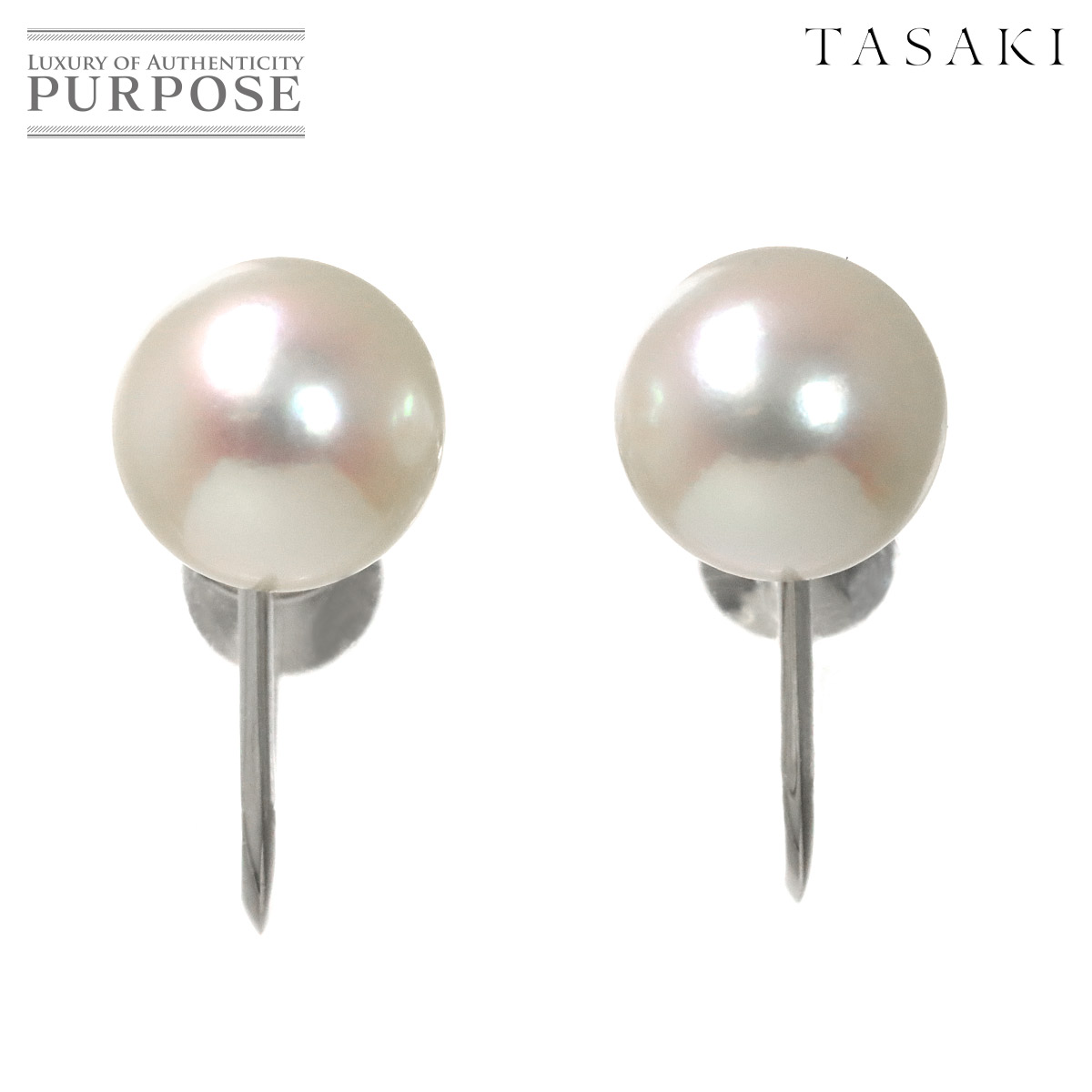 【新品同様】 タサキ TASAKI アコヤ真珠 7.7mm イヤリング K14 WG ホワイトゴールド 585 パール 田崎真珠 Earrings Clip on 【中古】｜VINTAGE LOVER PURPOSE