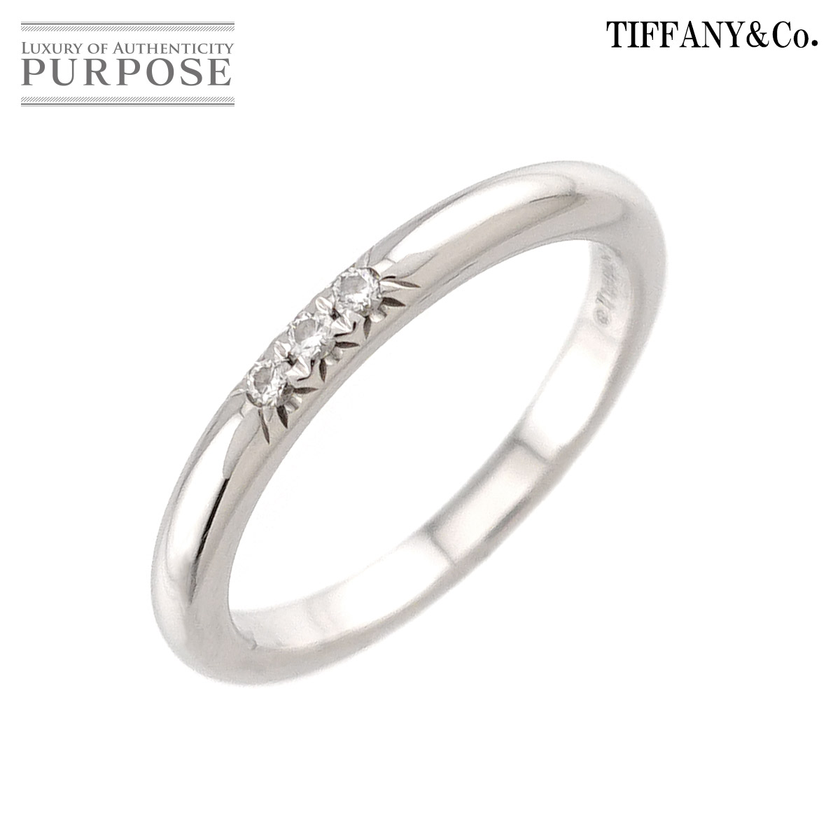 【新品同様】 ティファニー TIFFANY&Co. フォーエバー 5号 リング 幅2mm ダイヤ Pt プラチナ 指輪 Forever Diamond Ring 【中古】|VINTAGE LOVER PURPOSE