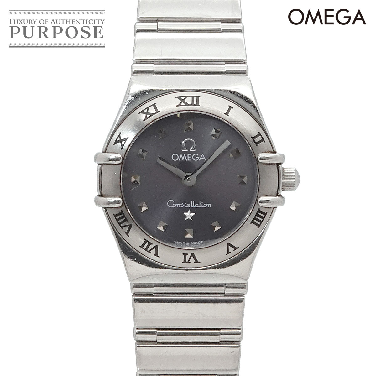 ゼロ OMEGA コンステレーション ミニ マイチョイス 1561 51 レディース ウォッチ 薄墨色 石英 御覧なさる Constellation 【中古】