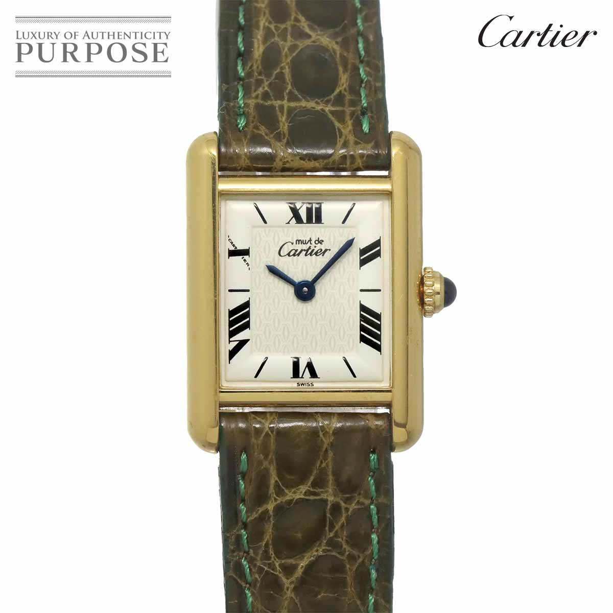 カルティエ Cartier 帆檣貯蔵タンク ヴェルメイユ W1009654 SV925 レディース ウオッチ 白いこと 石英 御覧になる Must Tank 【中古】