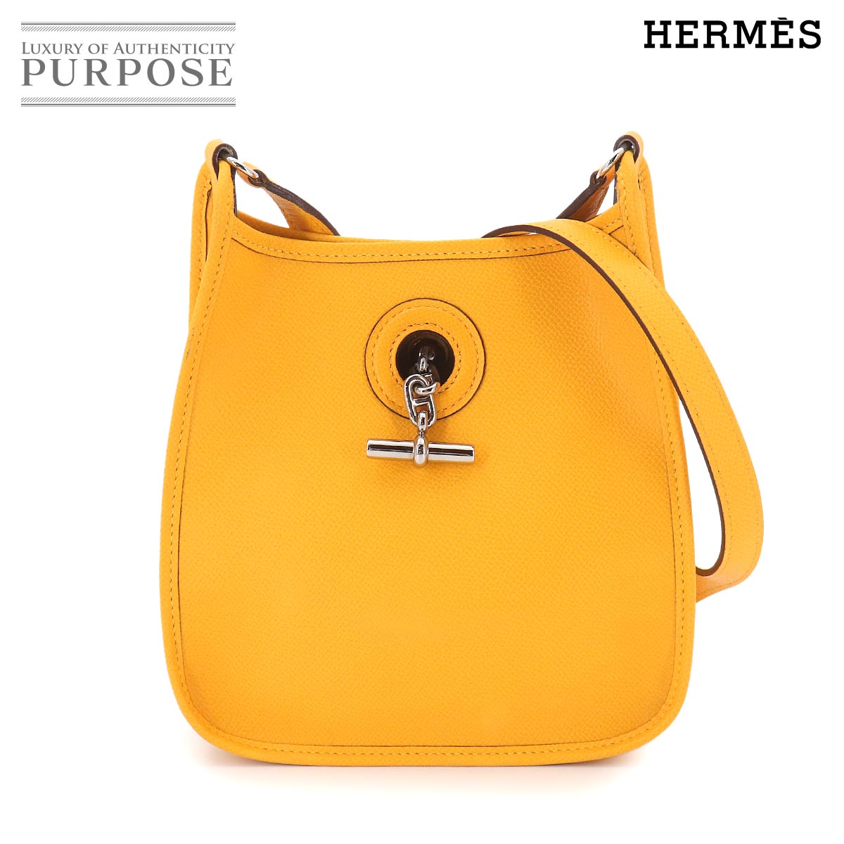 【新品負けず劣らず】 ヴェスパ TPM エルメス HERMES 肩肉 御徒面子 エプソン ジョーヌ □H目じるし しろがね色 金具 Vespa TPM 【中古】