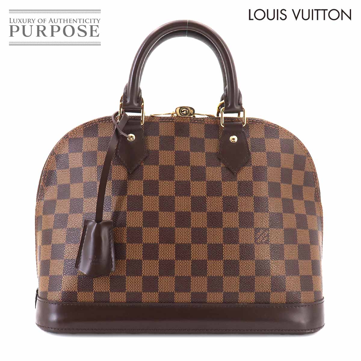 【新品負けず劣らず】 アルマ PM ルイ ヴィトン LOUIS VUITTON ダミエ お手々 御徒面子 エベヌ N53151 赤銅色 ゴールド 金具 Alma PM 【中古】