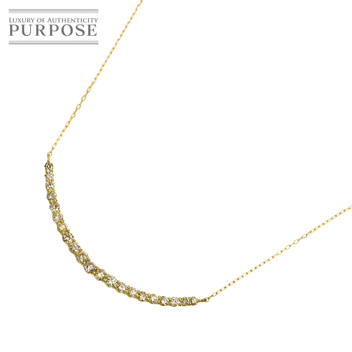 【新品仕上げ】 ダイヤ 1.03ct ネックレス 44cm K18 YG イエローゴールド 750 Diamond Necklace 【中古】|VINTAGE LOVER PURPOSE