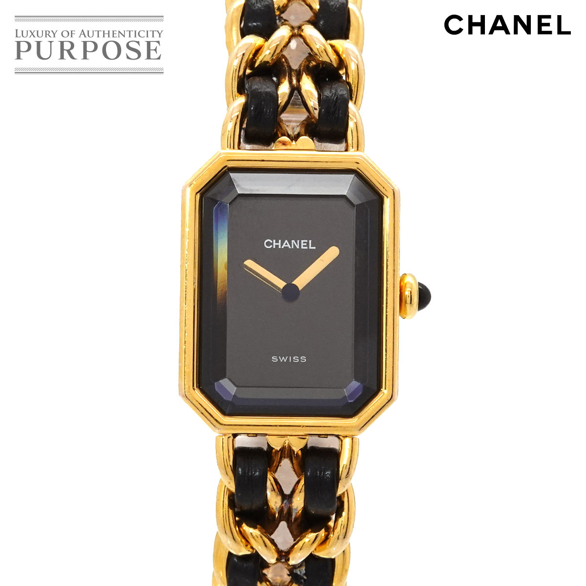シャネル CHANEL プルミエール M大きさ H0001 ヴィンテージ レディース ウオッチ 黒いこと ゴールド 石英 御覧になる Premiere 【中古】