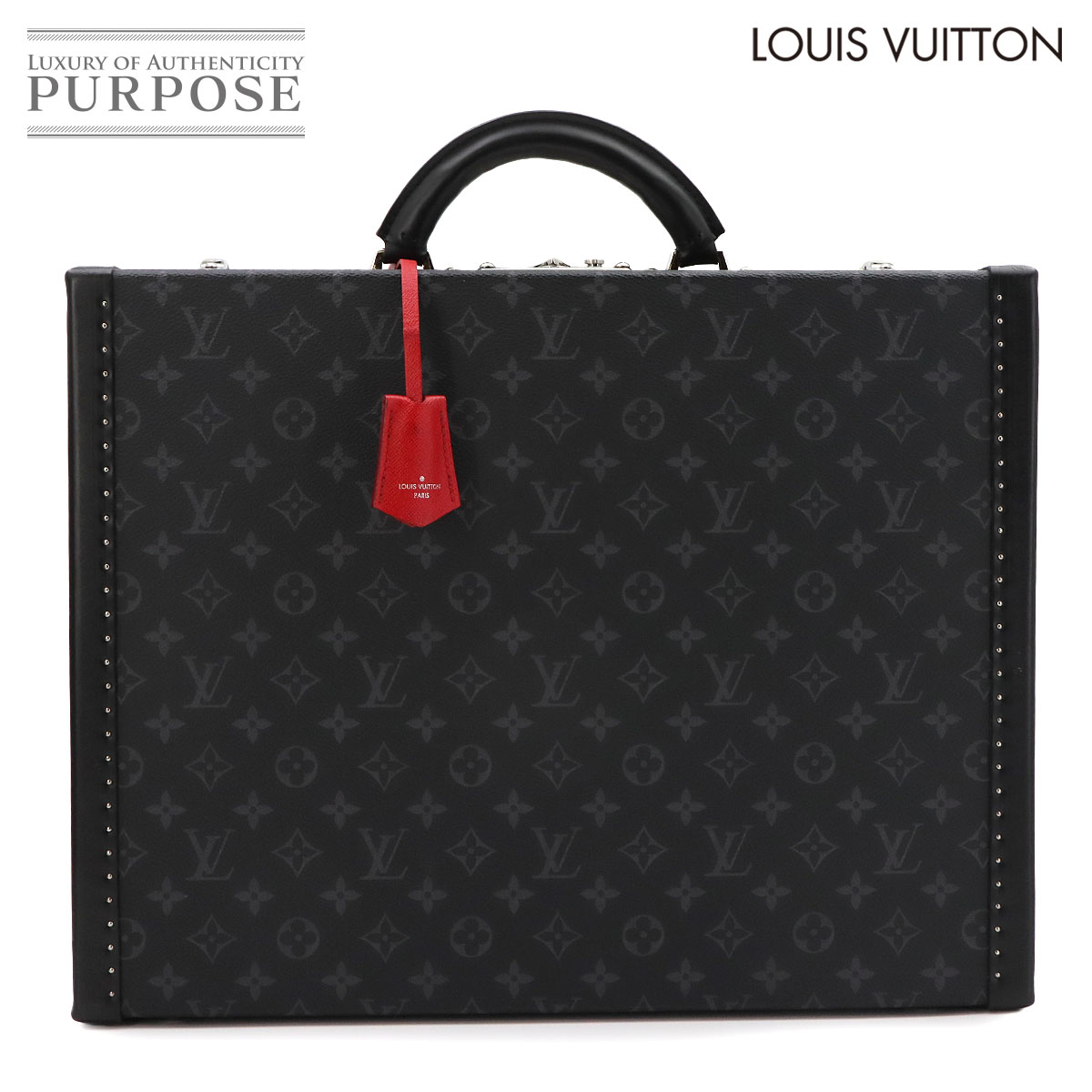 【未当て嵌める 見せびらかす品】 ルイ ヴィトン LOUIS VUITTON モノグラム 星食 主宰者 クラソール 45 ブート 容れもの 御徒面子 黒いこと 赤いこと しろがね色 金具 President Classeur 【中古】