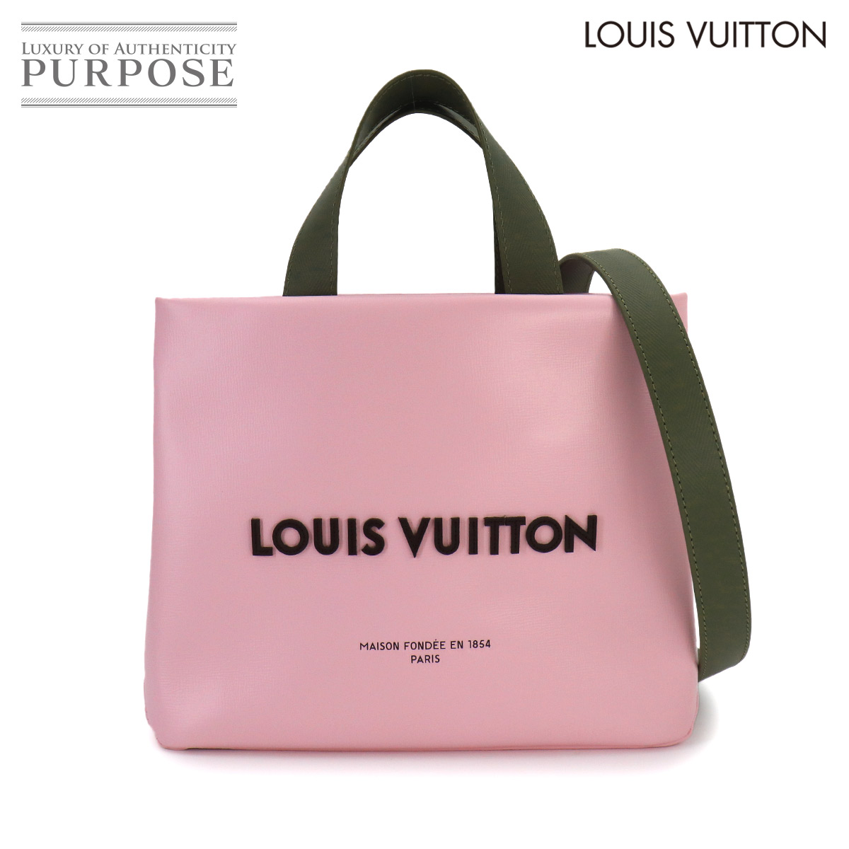 【未当てはめる 見せびらかす品】 ショッパー トート MINI ルイ ヴィトン LOUIS VUITTON 2way 肩先 御徒面子 なめし革 サクラ色 M15239 RFID Shopper Tote MINI 【中古】