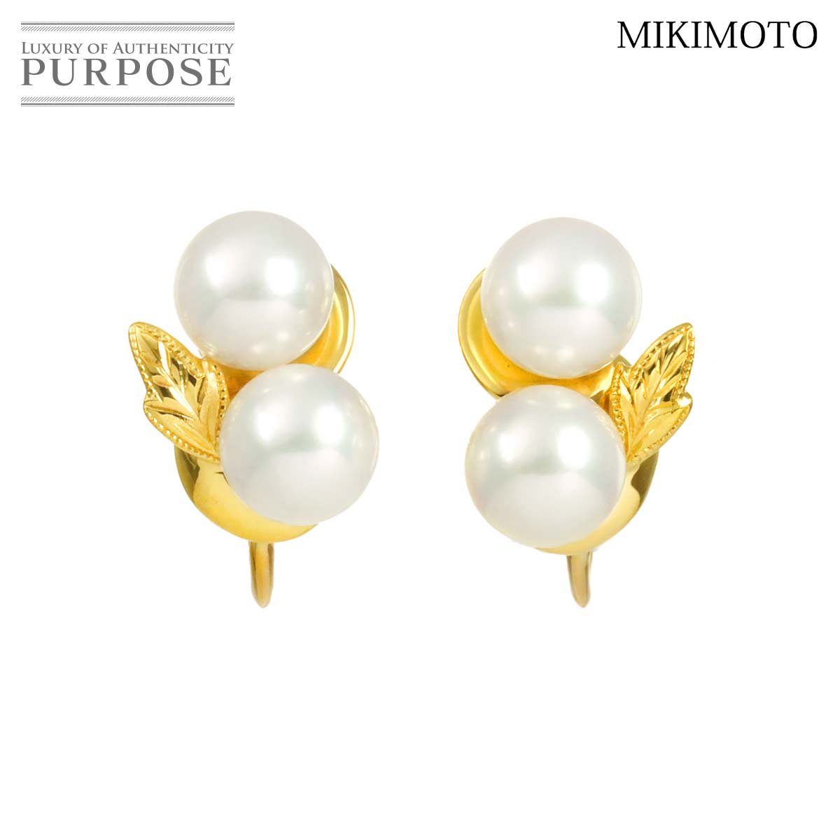 【新品同様】 ミキモト MIKIMOTO アコヤ真珠 6.1mm イヤリング K18 YG イエローゴールド 750 パール Earrings Clip on【中古】|VINTAGE LOVER PURPOSE